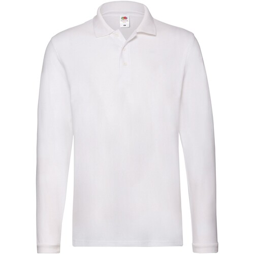 Vêtements Homme Polos manches longues Fruit Of The Loom SS258 Blanc