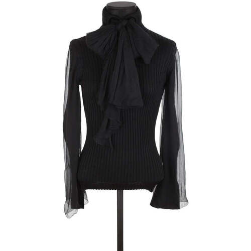 Vêtements Femme Débardeurs / T-shirts sans manche tulle-layered Jean Paul Gaultier Top en laine Noir