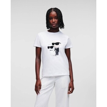 Vêtements Femme T-shirts & Polos Karl Lagerfeld 230W1704 IKONIC 2.0 Blanc