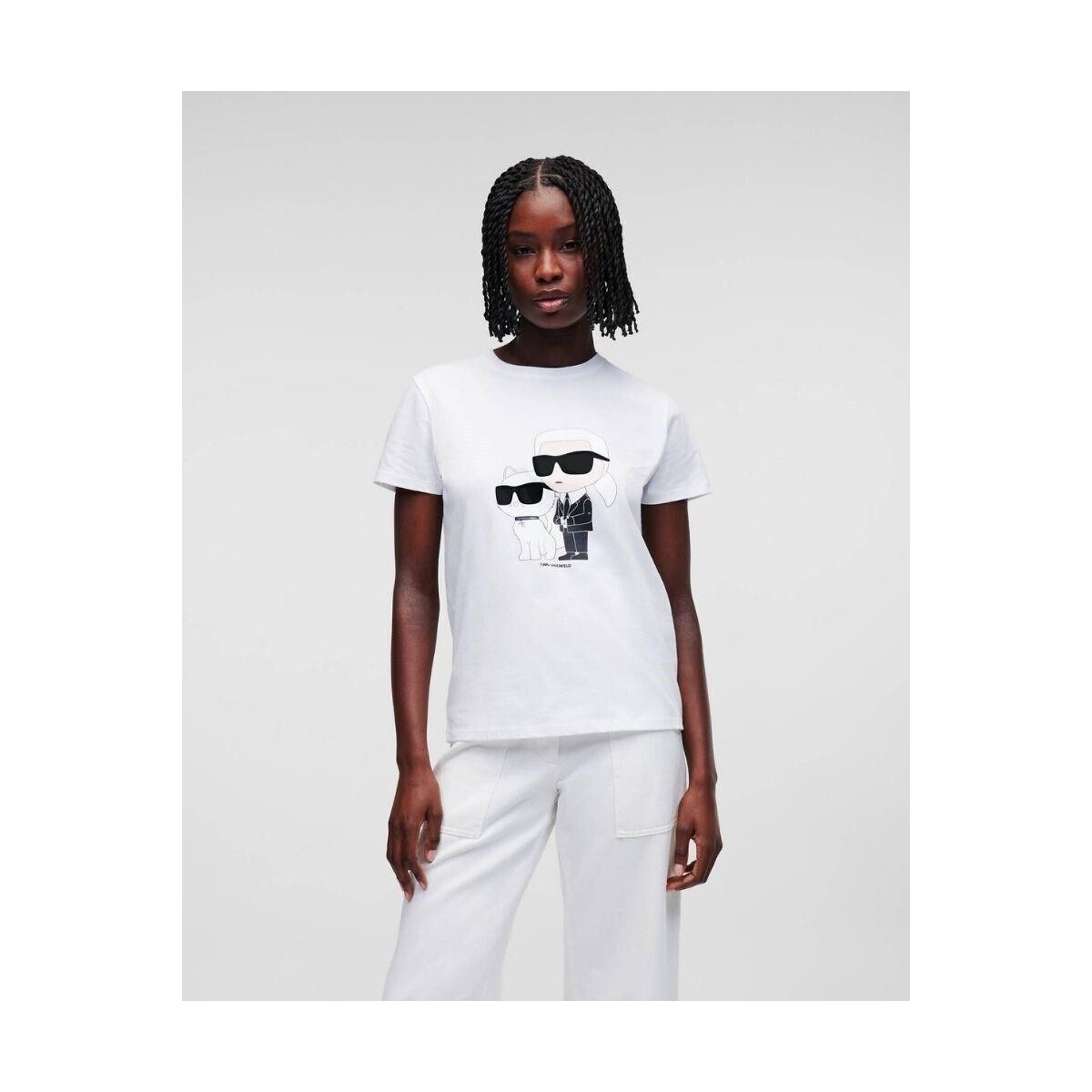 Vêtements Femme T-shirts & Polos Karl Lagerfeld 230W1704 IKONIC 2.0 Blanc