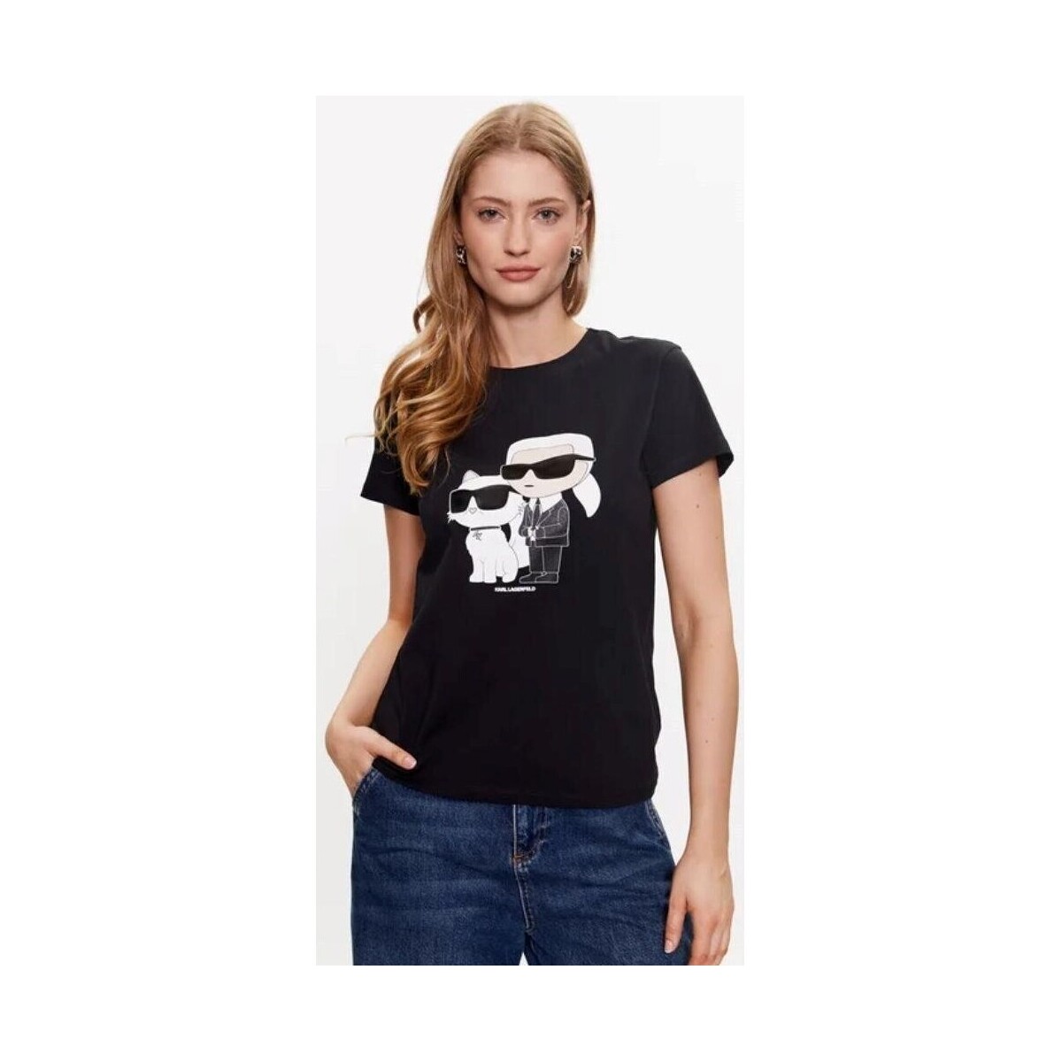 Vêtements Femme T-shirts & Polos Karl Lagerfeld 230W1704 IKONIC 2.0 Noir