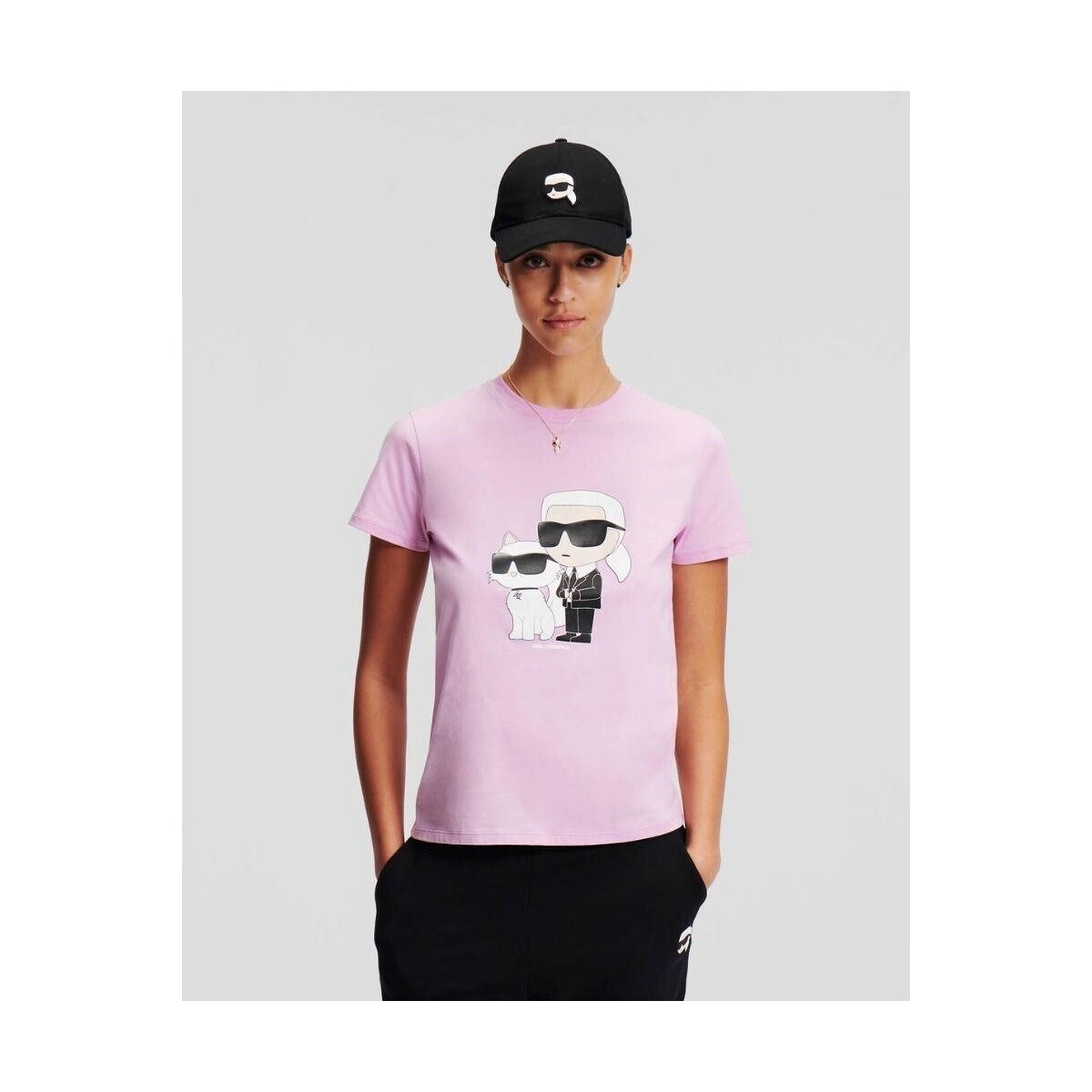 Vêtements Femme T-shirts & Polos Karl Lagerfeld 230W1704 IKONIC 2.0 Rose