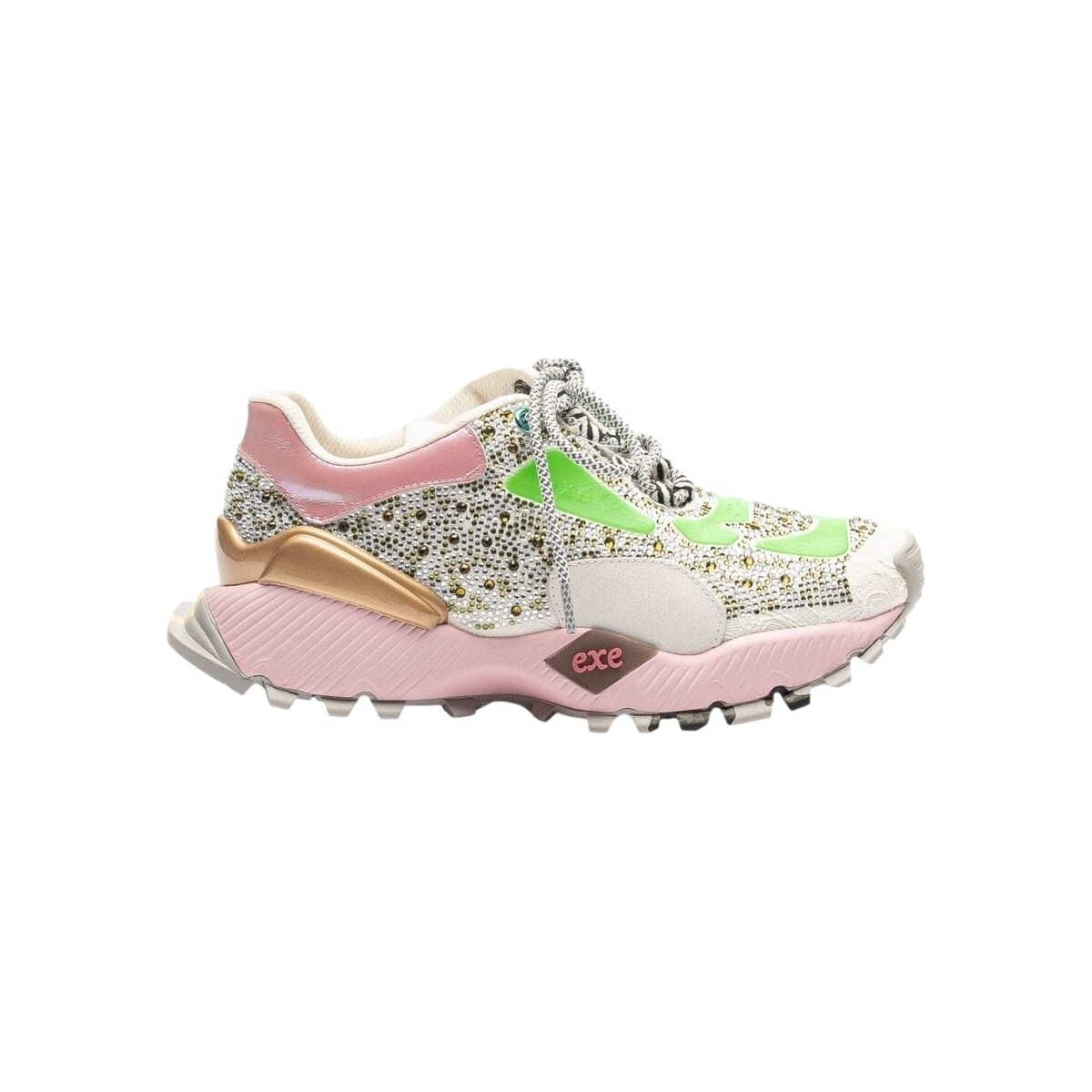 Chaussures Femme Baskets mode Exé Shoes EXÉ Sneakers 134-23 - Green/Pink Multicolore
