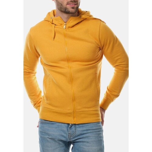 Vêtements Homme Gilets / Cardigans Hopenlife Gilet col montant zippé à capuche BRAWL jaune moutarde