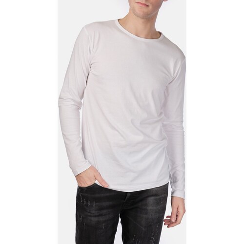 Vêtements Homme T-shirts & Polos Hopenlife T-shirt manches longues col rond YATO blanc