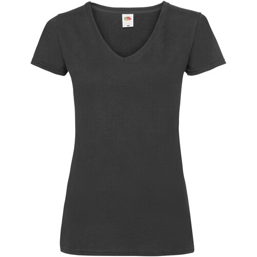 Vêtements Femme T-shirts manches longues Fruit Of The Loom Valueweight Noir