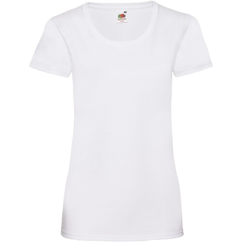 Vêtements Femme T-shirts manches longues Fruit Of The Loom Valueweight Blanc