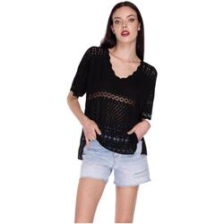 Vêtements Femme Débardeurs / T-shirts sans manche Akep T-SHIRT OVER IN MAGLIA Noir
