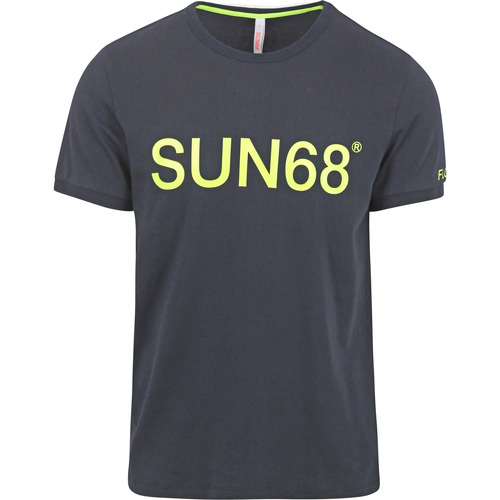Vêtements Homme Sélection femme à moins de 70 Sun68 T-Shirt imprimé Logo Navy Bleu