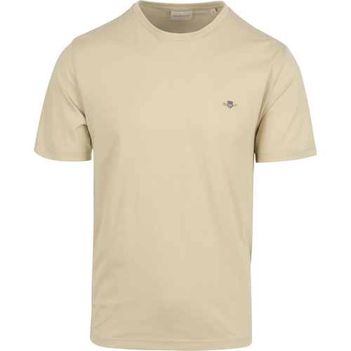 Vêtements Homme T-shirts & Polos Gant T-shirt Shield Logo Ecru Beige