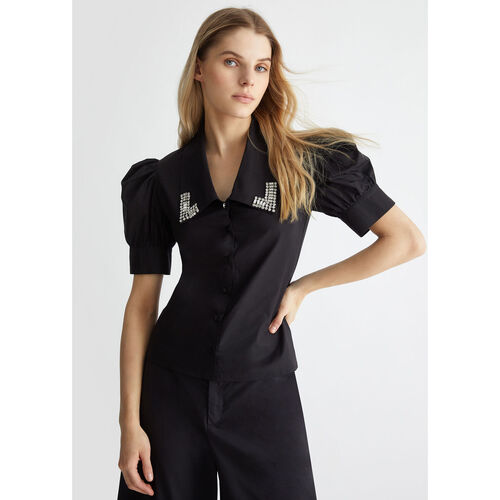 Vêtements Femme Chemises / Chemisiers Liu Jo Chemise avec strass Noir
