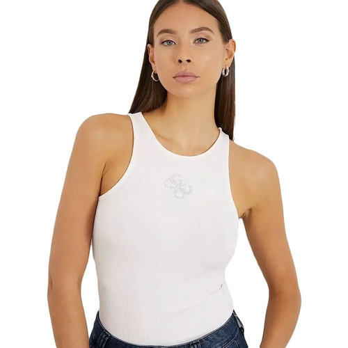 Vêtements Femme Débardeurs / T-shirts sans manche Guess Guendalina Blanc
