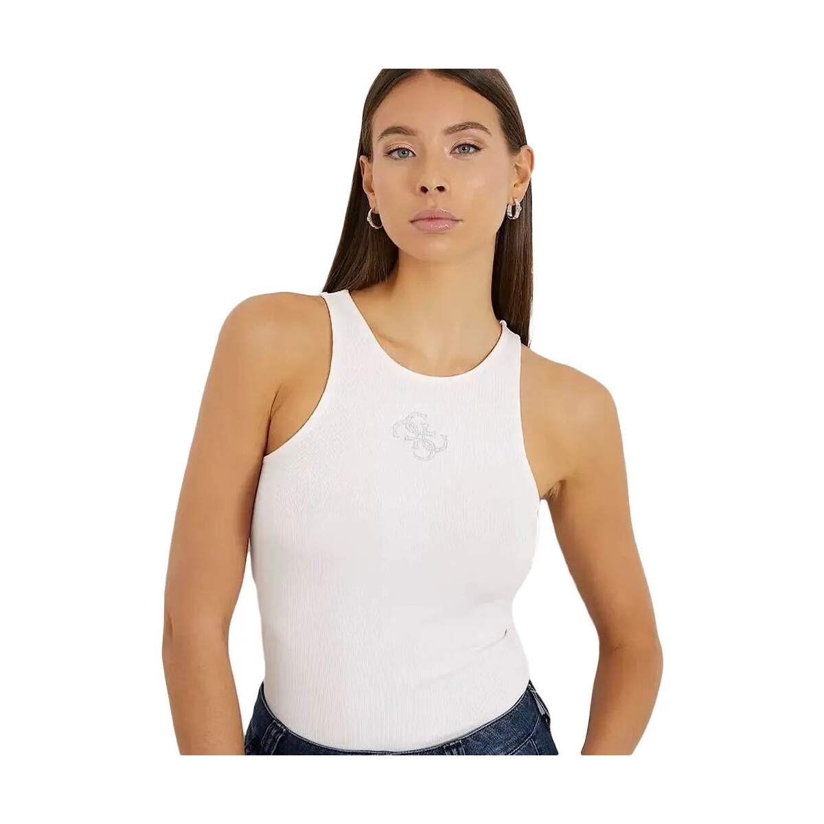 Vêtements Femme Débardeurs / T-shirts sans manche Guess Guendalina Blanc