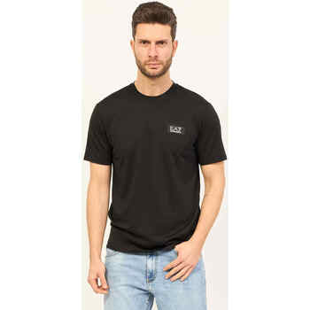 Vêtements Homme T-shirts & Polos Emporio Armani EA7 T-shirt à col rond  Lux Identity en modal mélangé Noir