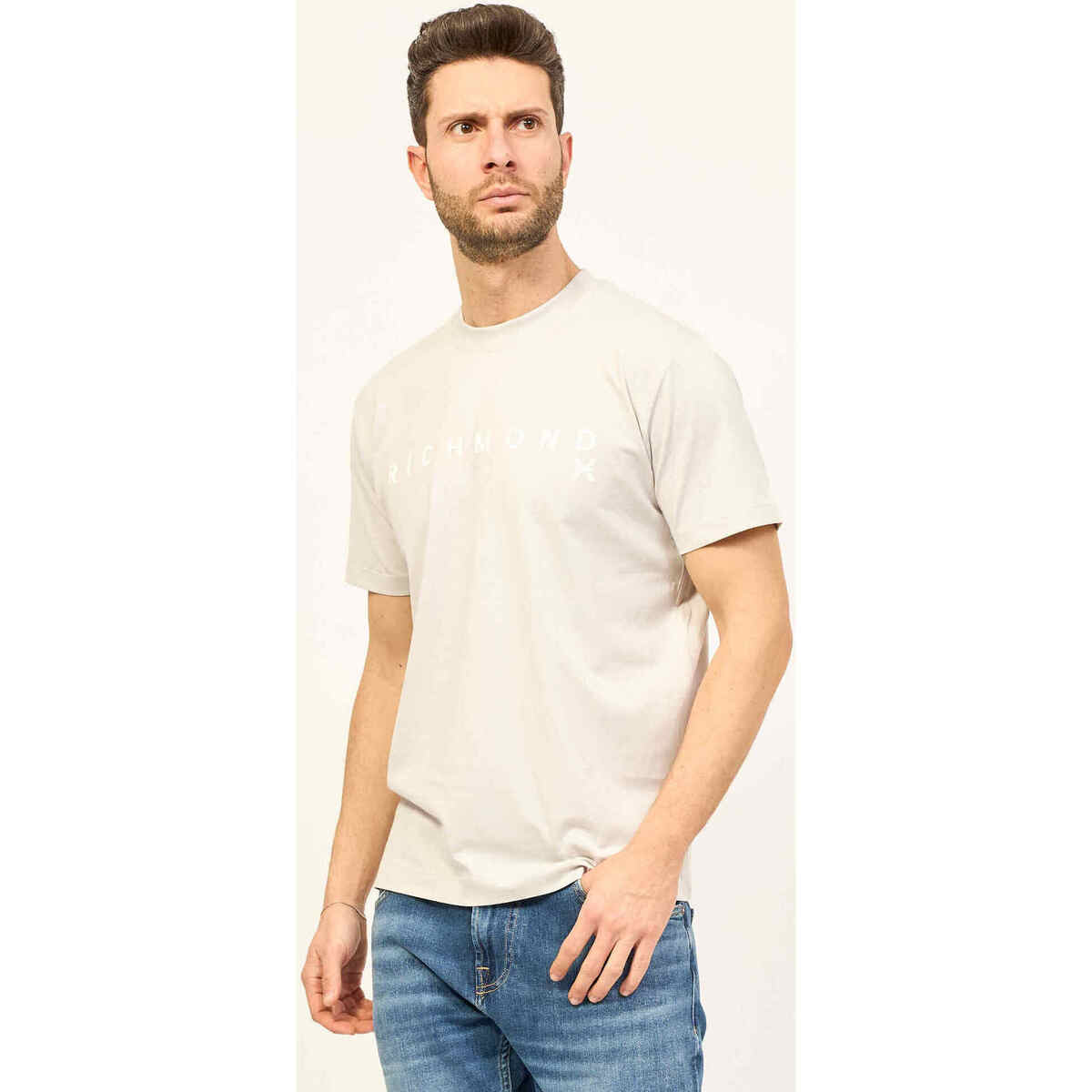Vêtements Homme T-shirts & Polos Richmond X T-shirt à col rond  avec logo contrasté Gris