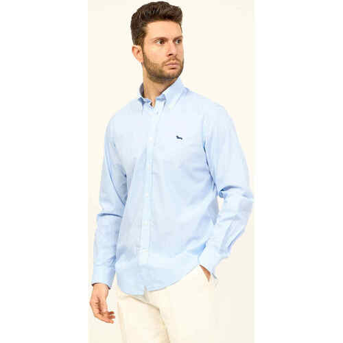 Vêtements Homme Chemises manches longues Harmont & Blaine Chemise  en coton avec micro motif Bleu