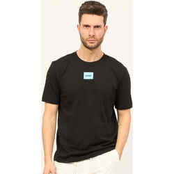 Vêtements Homme T-shirts ecru & Polos BOSS T-shirt à col rond  en jersey de coton avec logo Noir