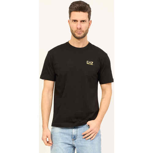 Vêtements Homme T-shirts & Polos Emporio Armani EA7 T-shirt à col rond  Logo Series en coton Noir