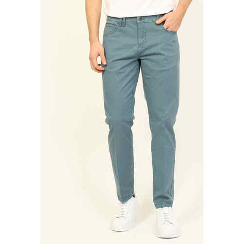 Vêtements Matches Pantalons Yes Zee Pantalon slim fit basique  avec 5 poches Bleu