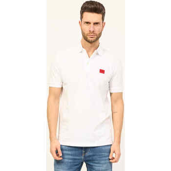 Vêtements Homme T-shirts & Polos BOSS Polo  coupe slim en piqué de coton avec logo Blanc