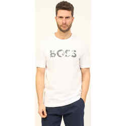 Vêtements Homme T-shirts & Polos BOSS T-shirt homme  avec logo argenté Blanc