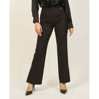 Vêtements Femme Pantalons Yes Zee Pantalon palazzo femme  avec fente Noir
