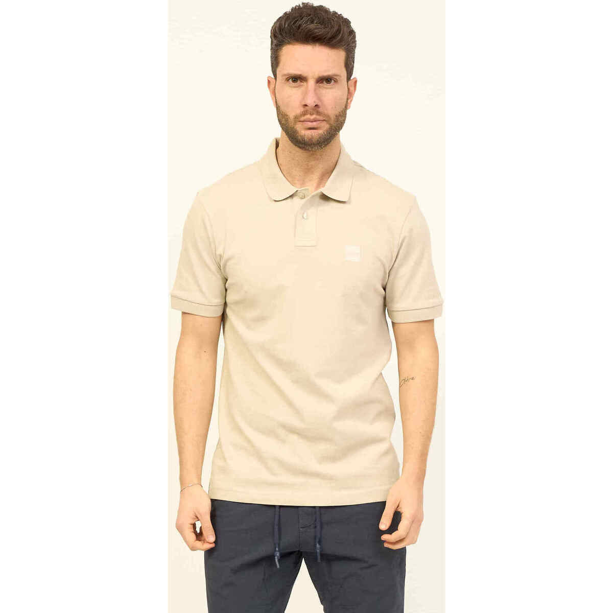Vêtements Homme T-shirts & Polos BOSS Polo pour hommes Passenger de  en coton stretch Beige