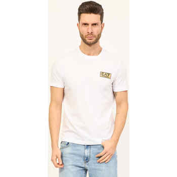 Vêtements Homme T-shirts & Polos Emporio Armani EA7 T-shirt à col rond  en coton avec logo Blanc