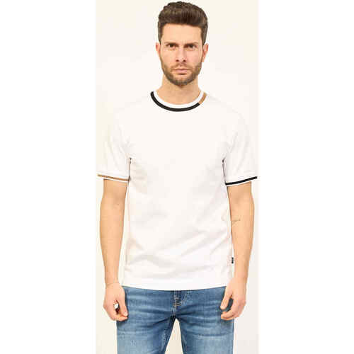 Vêtements Homme Tshirtrn 3p Classic BOSS T-shirt  en coton à rayures de la marque Blanc
