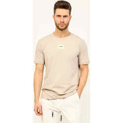 Vêtements Homme T-shirts ecru & Polos BOSS T-shirt à col rond  en jersey de coton avec logo Gris