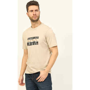 Vêtements Homme T-shirts & Polos BOSS T-shirt  à col rond en coton avec graphismes saisonniers Beige