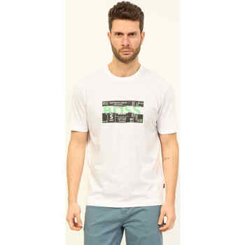Vêtements Homme T-shirts & Polos BOSS T-shirt  à col rond en coton avec graphismes saisonniers Blanc