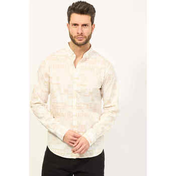 Vêtements Homme Chemises manches longues EAX AX chemise coupe slim en popeline stretch Blanc