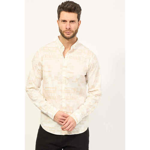 Vêtements Homme Chemises manches longues EAX chemise coupe slim en popeline stretch Blanc