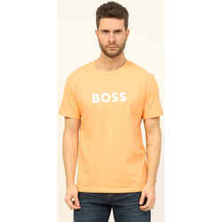 Vêtements Homme T-shirts ecru & Polos BOSS T-shirt homme  en jersey de coton avec logo Orange