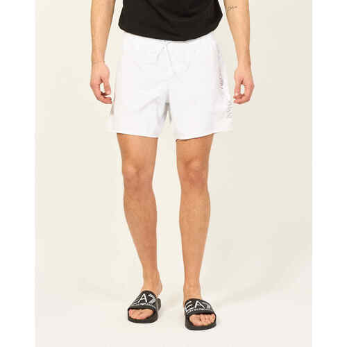 Vêtements Homme Maillots / Shorts de bain Giorgio stonewashed Armani five-pocket straight-leg jeansA7 Déguisement de boxeur  avec logo Blanc