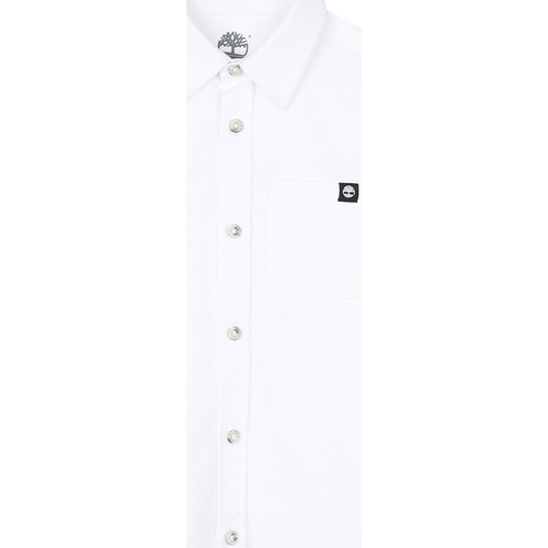 Vêtements Garçon Timberland Woven Badge Mens T-shirt Timberland Chemise coton droite Blanc