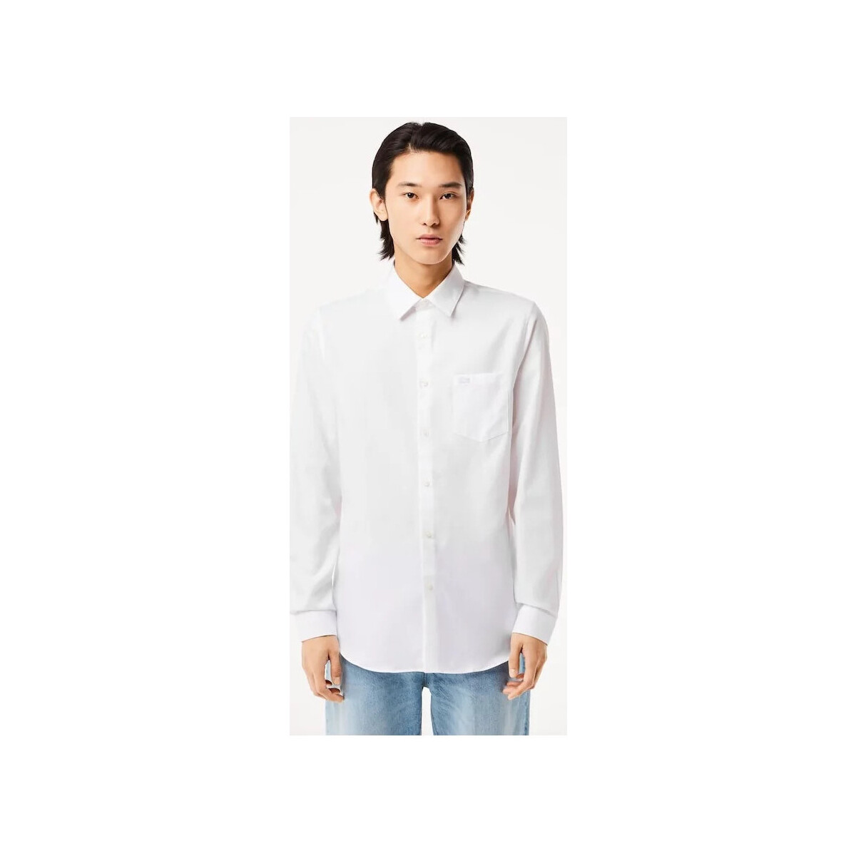 Vêtements Homme Chemises manches longues Lacoste LONG SLEEVED CASUAL SHIRT Blanc
