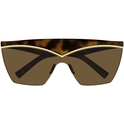 Montres & Bijoux Lunettes de soleil saint laurent round frame sunglasses Occhiali da Sole Saint Laurent SL 614 Mask 002 Marron