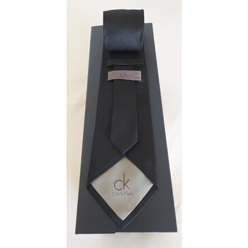 Vêtements Homme Cravates et accessoires Calvin Klein Jeans Cravates en pure soie CALVIN KLEIN impression noire profonde NEU Noir