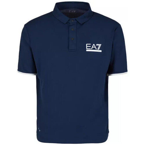 Vêtements Homme Emporio Armani Blu Kids logo-print long-sleeved polo shirt Ea7 Emporio Armani Blu Boys Shortsni Polo Bleu