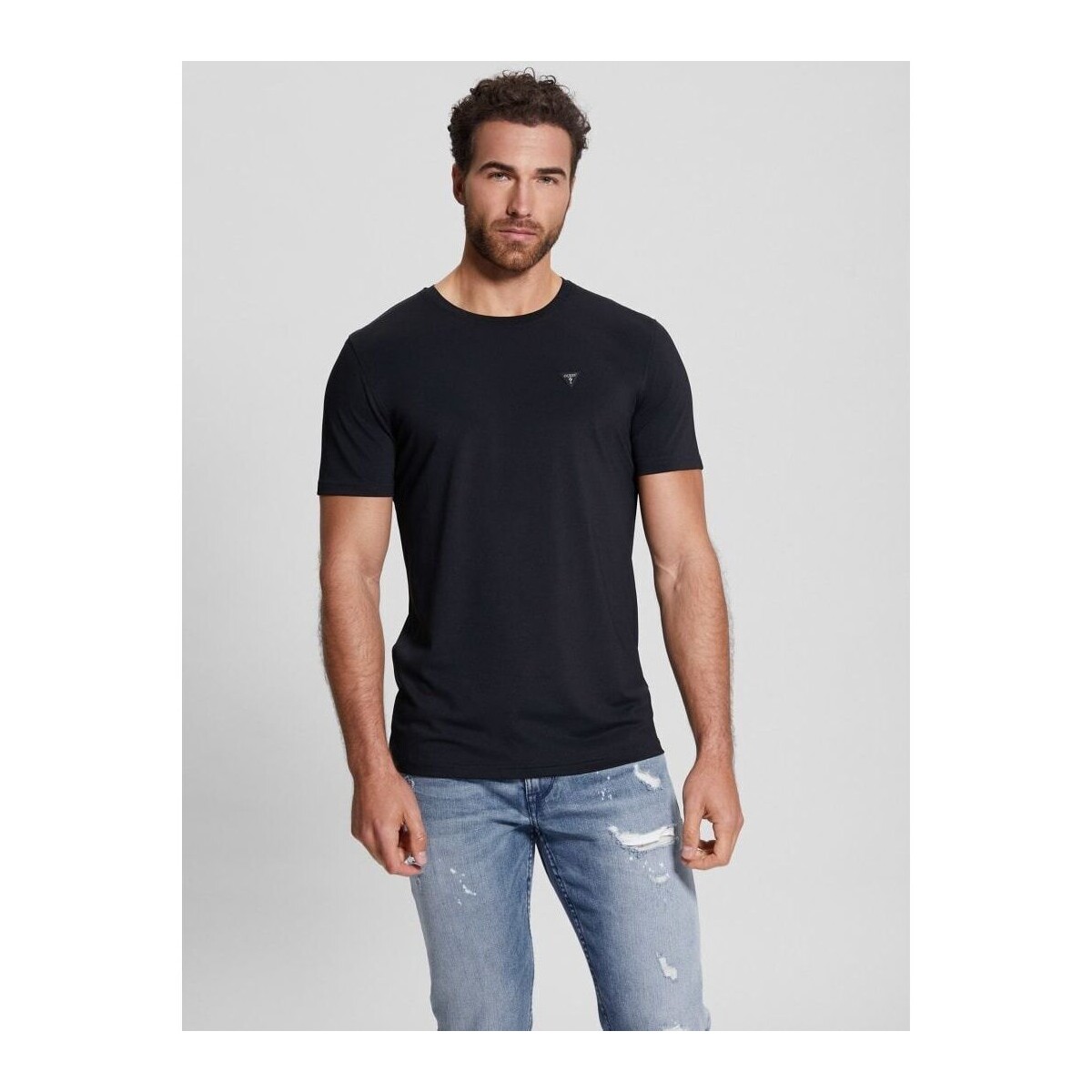 Vêtements Homme T-shirts & Polos Guess M3Y45 KBS60 TECH TEE-JBLB BLACK Noir
