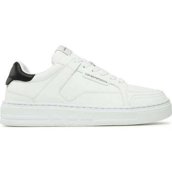 baskets basses emporio armani  white black casual closed sneaker 
