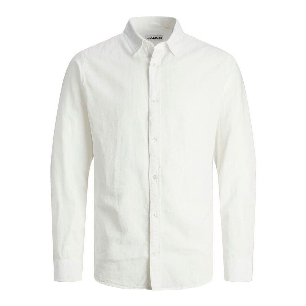 Vêtements Garçon Chemises manches longues Jack & Jones 12248936 LINEN SHIRT-WHITE Blanc
