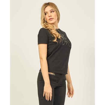 Patrizia Pepe T-shirt femme  à col rond avec logo Noir