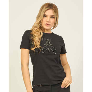 Patrizia Pepe T-shirt femme  à col rond avec logo Noir