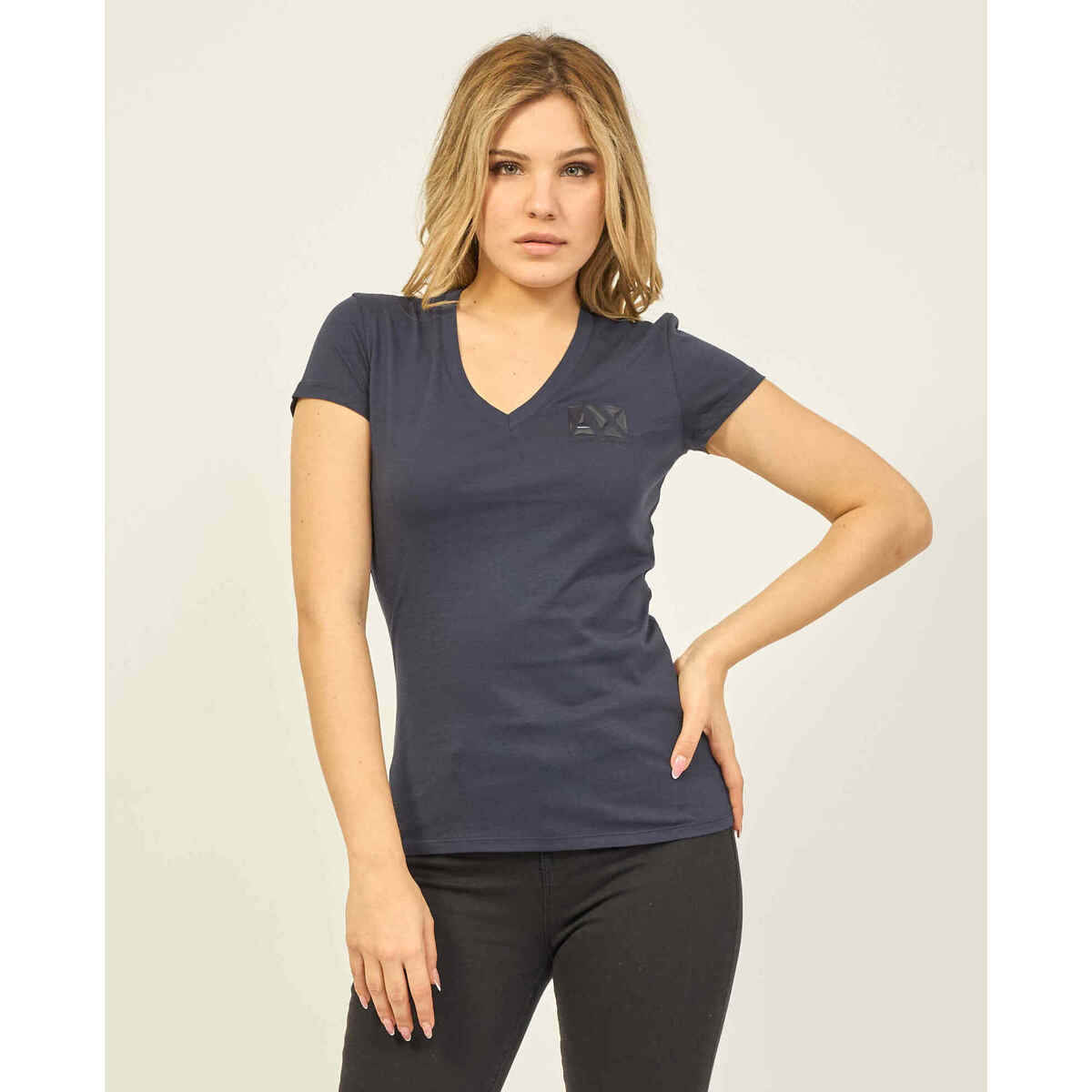 Vêtements Femme T-shirts & Polos EAX T-shirt coupe slim Armani Sustainability Values Bleu