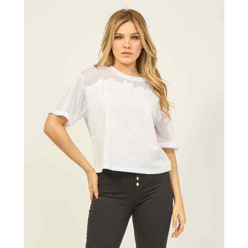 Vêtements Femme T-shirts & Polos EAX T-shirt court en coton biologique Blanc