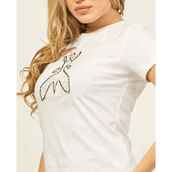 Patrizia Pepe T-shirt femme  à col rond avec logo Blanc