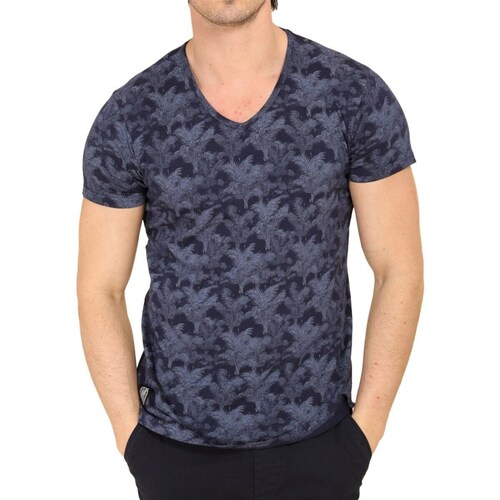 Vêtements Homme T-shirts & Polos Hopenlife T-shirt manches courtes col V TIAGO bleu marine